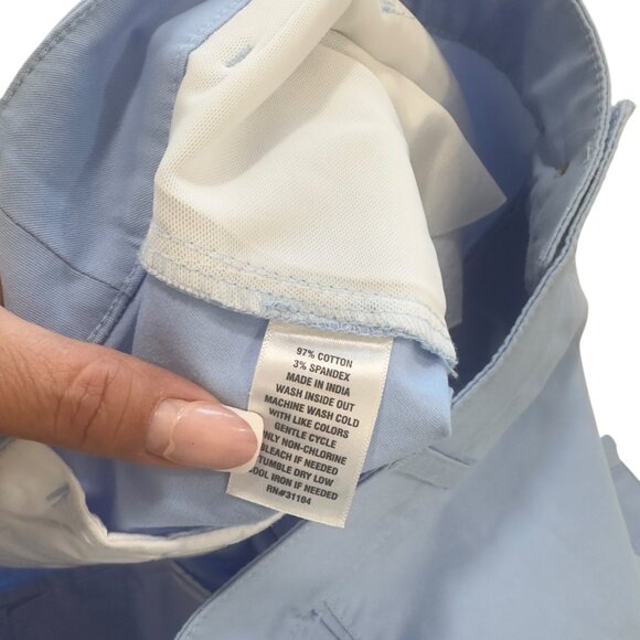 Kim Rogers Womens Light Blue Cotton Blend Flat Front Bermuda Shorts Size 10 - Picture 3 of 10